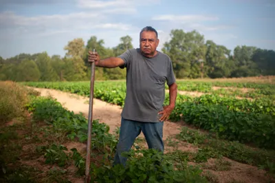 Vicente Gonzalez stands for a portrait at his farm in Bodcaw, Ark. on Sept. 7, 2023. Photo by Rory Doyle.